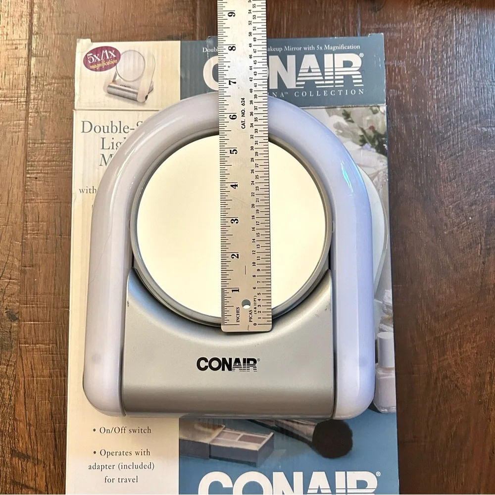 CONAIR double sided 5X/1X light up make up mirror - vintage, NWOT